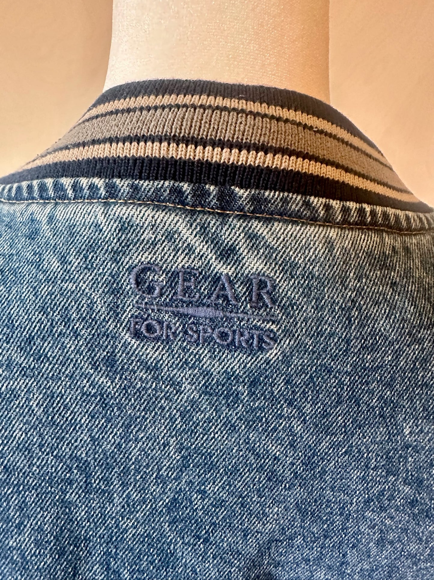Men's Goose Embroidered Denim Jacket | Size XL
