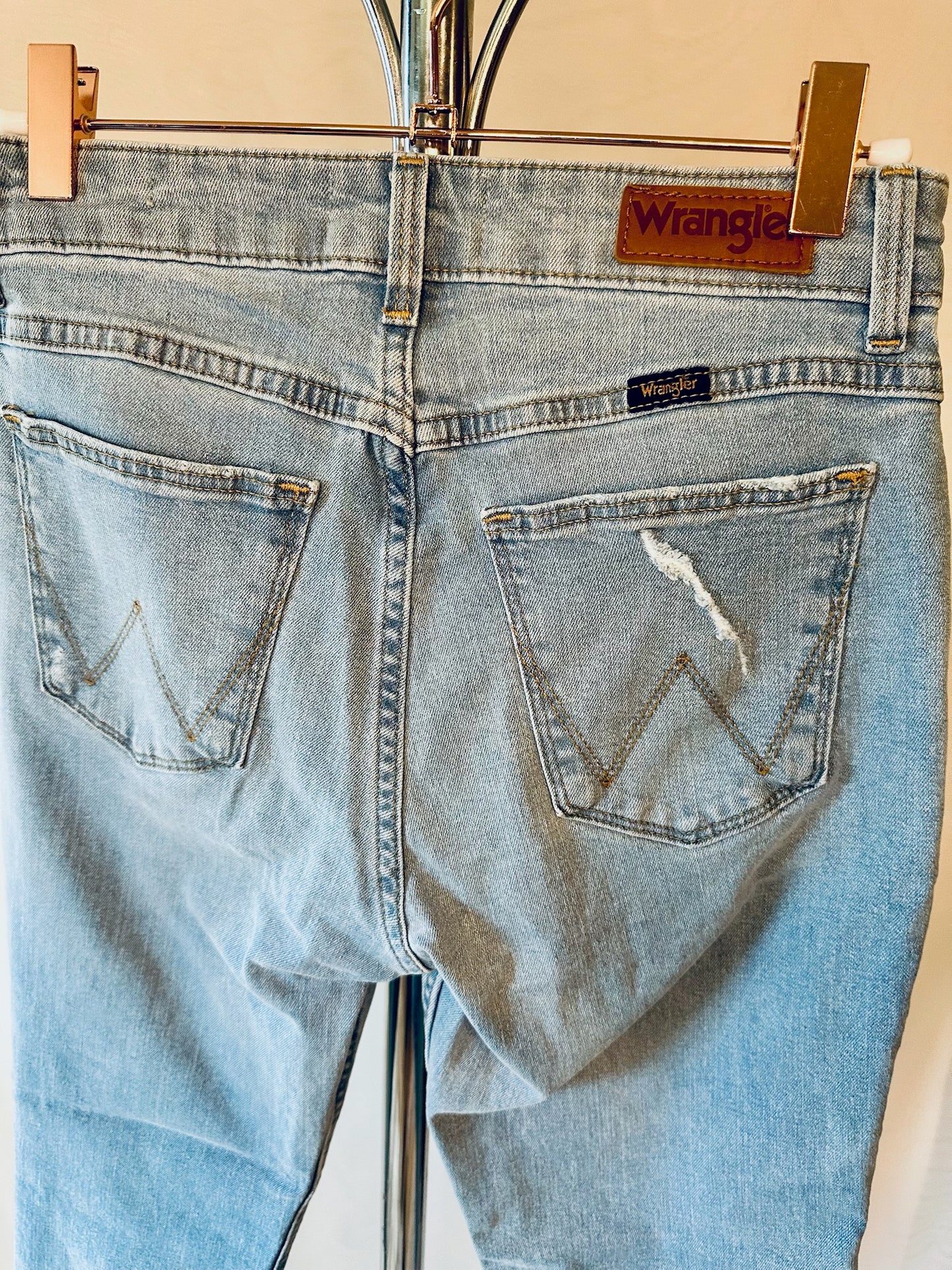 Wrangler High-Rise Kick Flare Cropped Denim Pants
