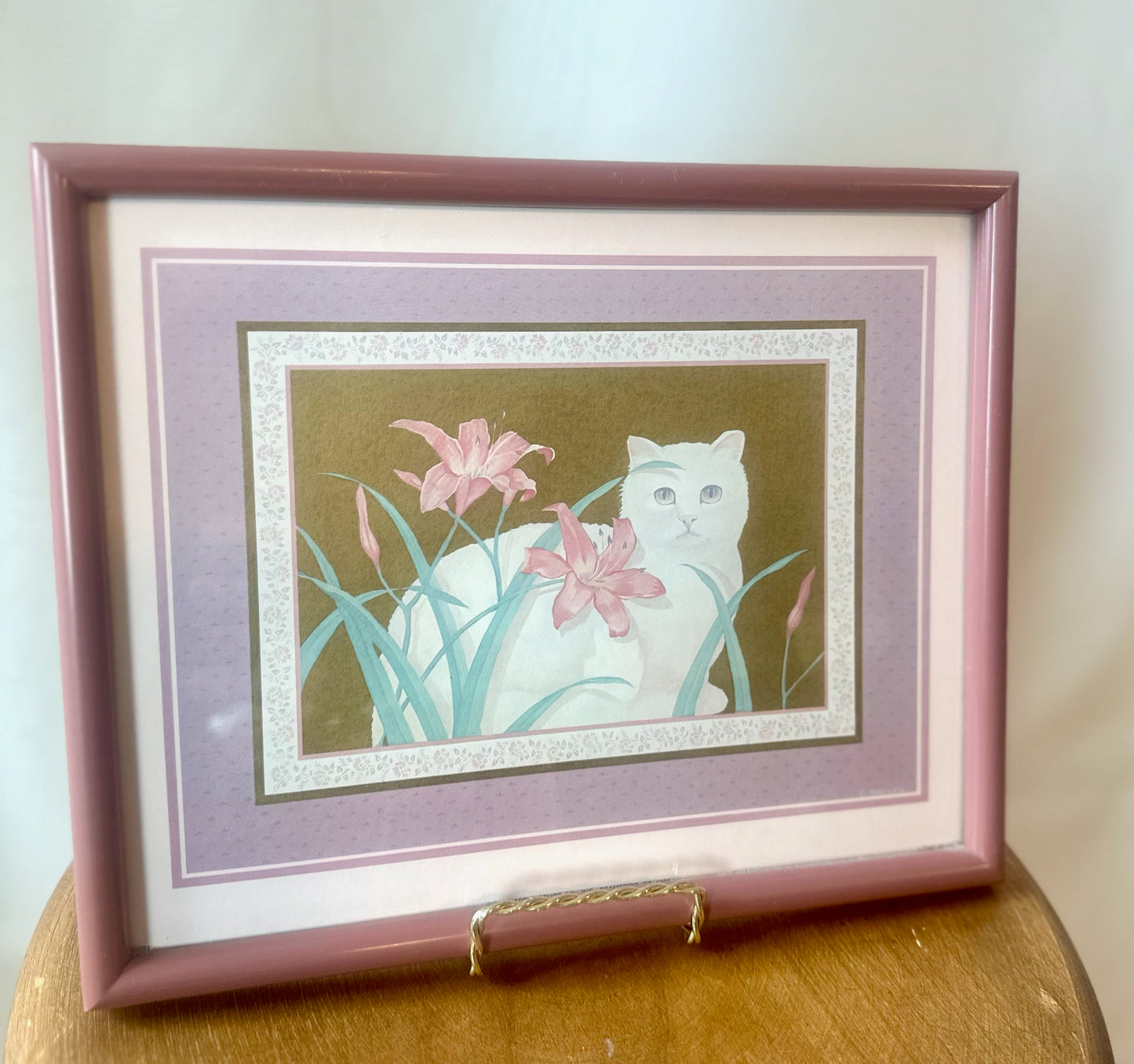 1985 Cat Framed Litho