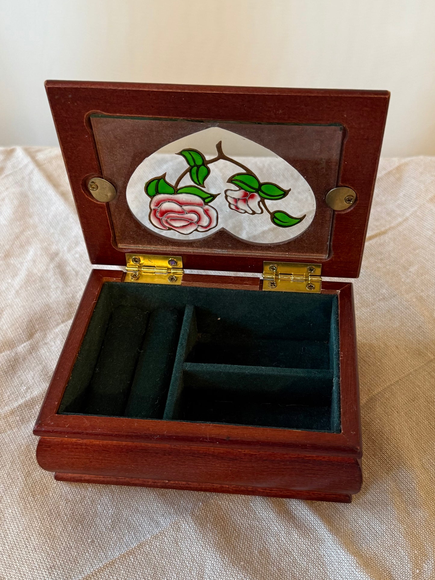 Small Vintage Wooden Jewelry Box