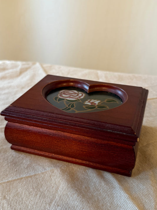 Small Vintage Wooden Jewelry Box