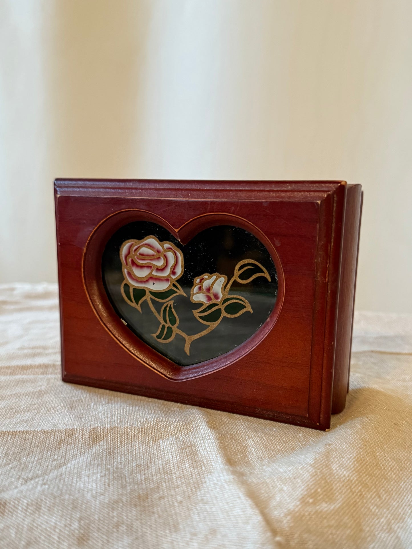 Small Vintage Wooden Jewelry Box
