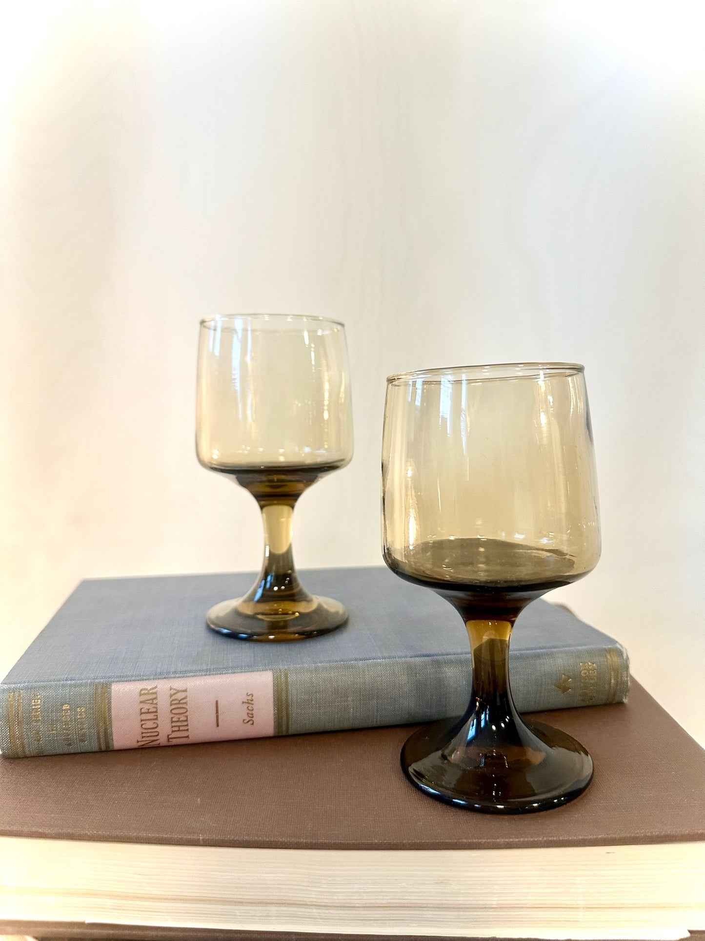 Set of 2 Vintage Libbey Tawny Wine Glasses