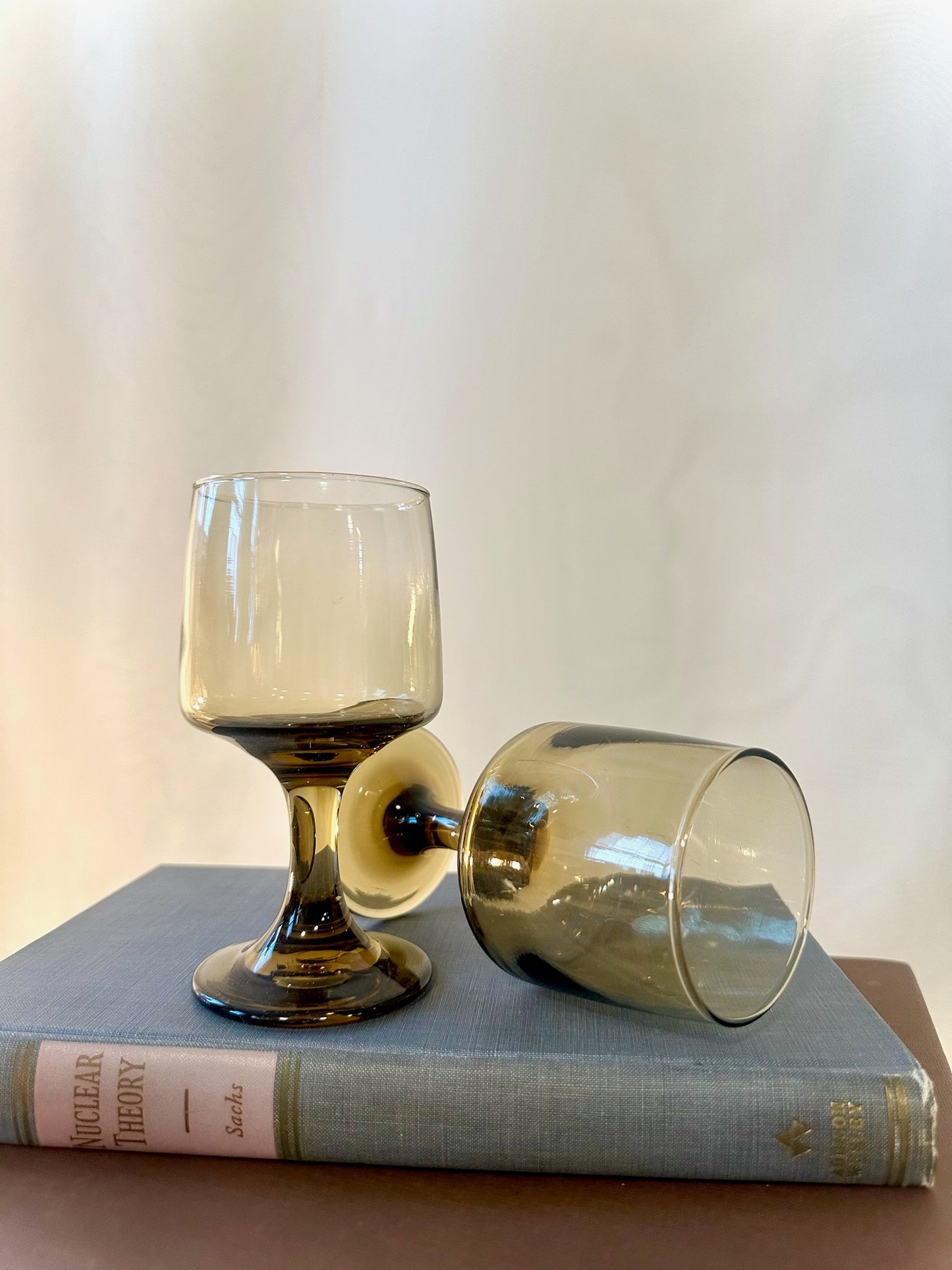Set of 2 Vintage Libbey Tawny Wine Glasses