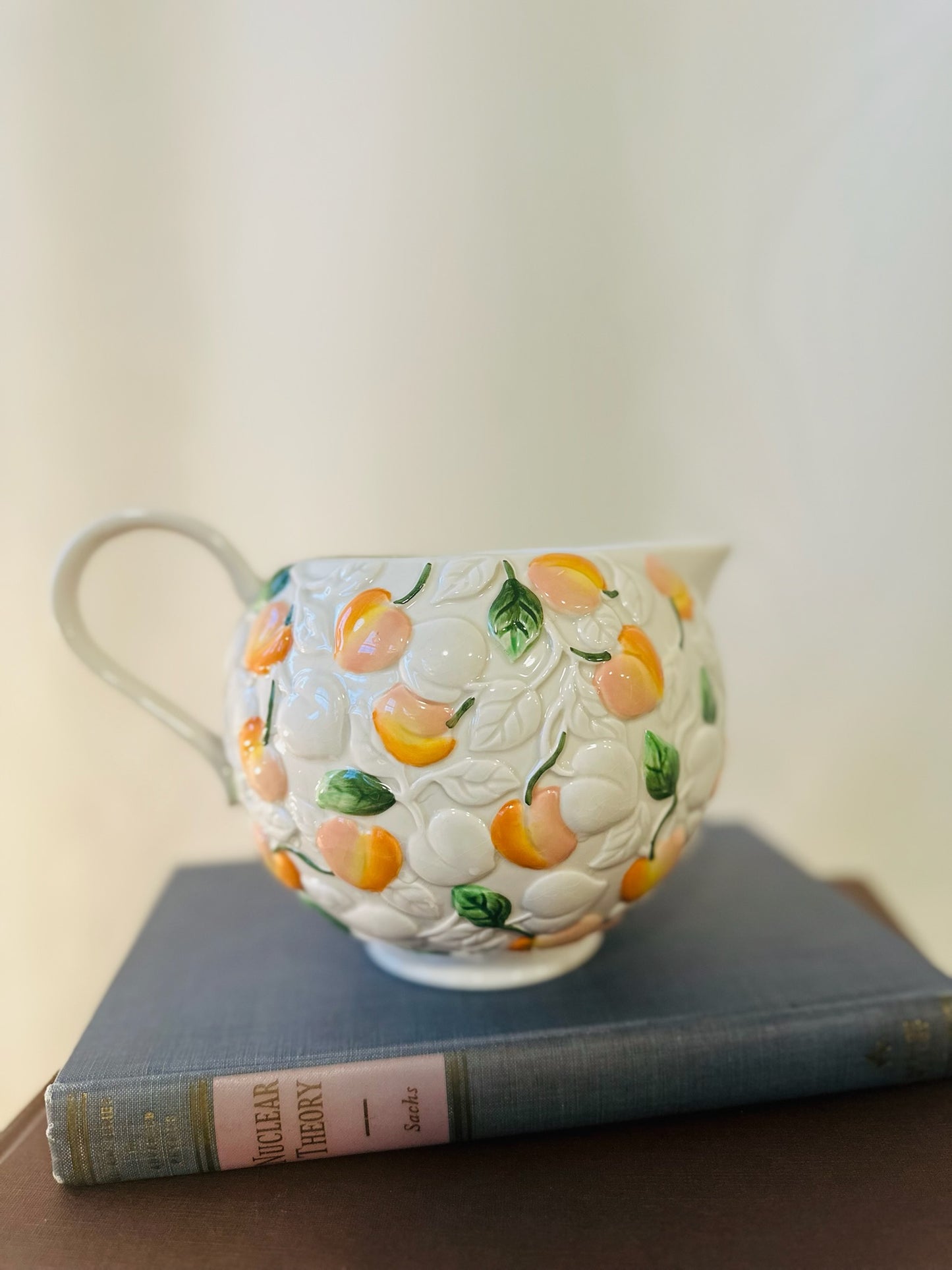 Claire Burke Ceramic Peach Pitcher