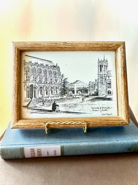 Vintage University of Washington campus Art