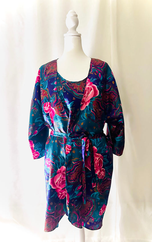 Satin Vintage Nightgown & Robe Set